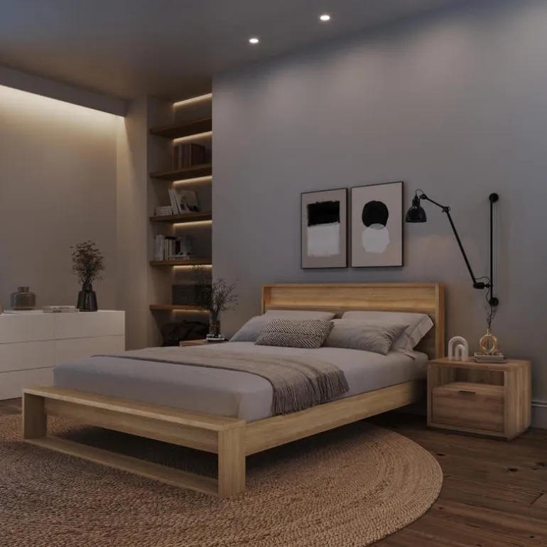 Queen Bedroom Set with Lighting (60") - 4 pcs - Nexera