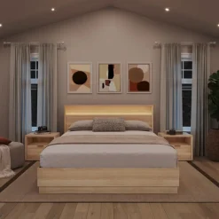 Queen Bedroom Set with Lighting (60") - 4 pcs - Nexera