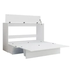 Queen Cabinet Bed with 6.5-inch Mattress - White