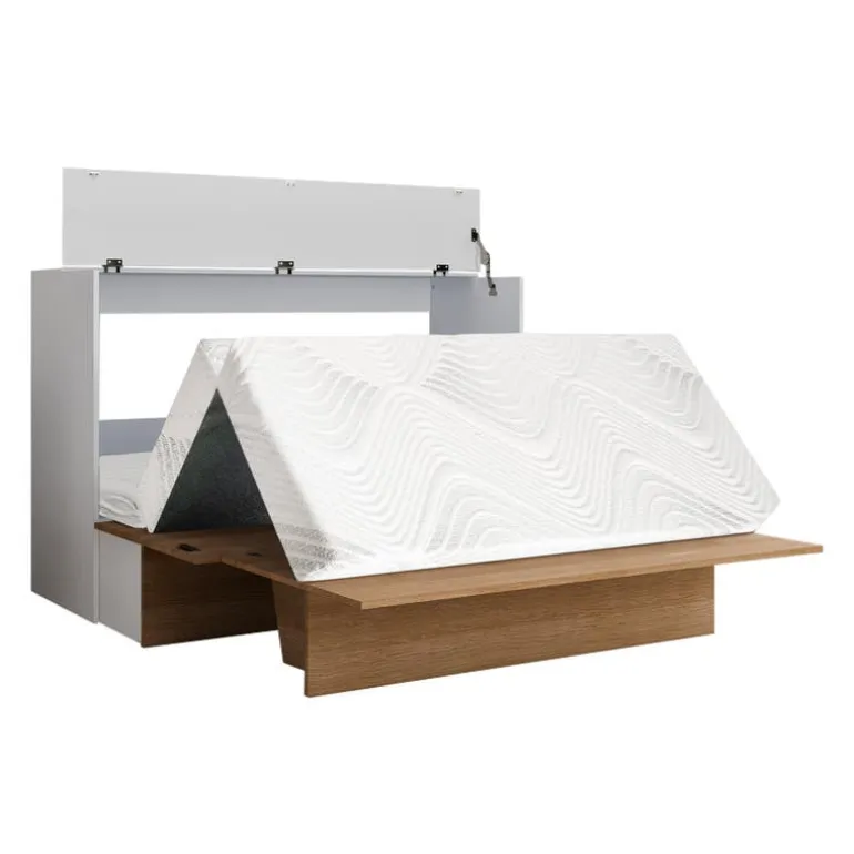 Queen Cabinet Bed with 6.5-inch Mattress - Brown