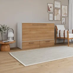 Queen Cabinet Bed with 6.5-inch Mattress - Brown