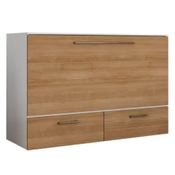 Queen Cabinet Bed with 6.5-inch Mattress - Brown