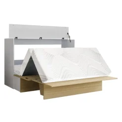 Queen Cabinet Bed with 6.5-inch Mattress - Natural