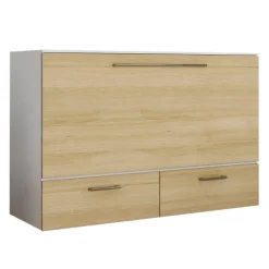 Queen Cabinet Bed with 6.5-inch Mattress - Natural
