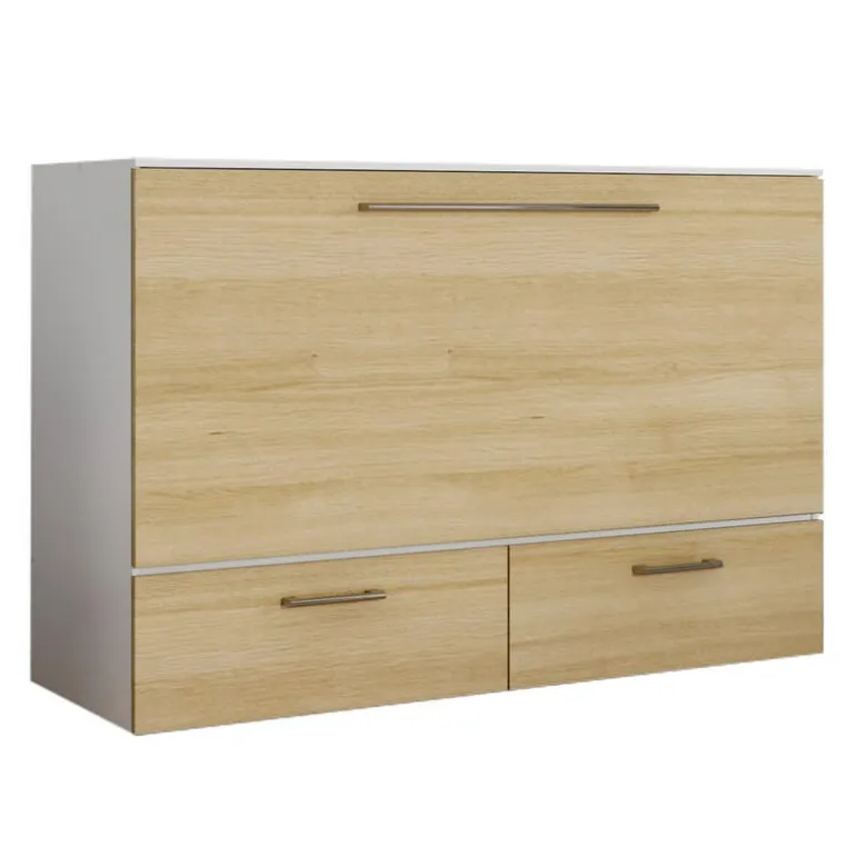 Queen Cabinet Bed with 6.5-inch Mattress - Natural