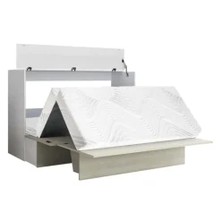 Queen Cabinet Bed with 6.5-inch Mattress - Grey