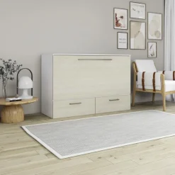 Queen Cabinet Bed with 6.5-inch Mattress - Grey