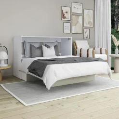 Queen Cabinet Bed with 6.5-inch Mattress - Grey