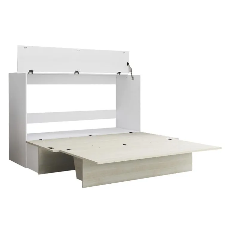 Queen Cabinet Bed with 6.5-inch Mattress - Grey