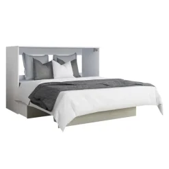 Queen Cabinet Bed with 6.5-inch Mattress - Grey
