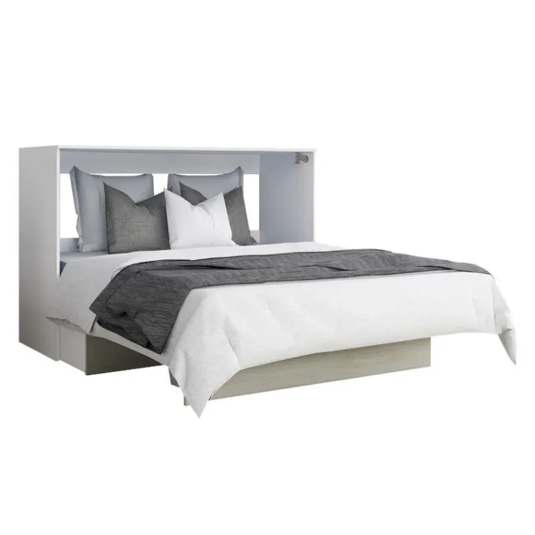 Queen Cabinet Bed with 6.5-inch Mattress - Grey