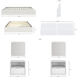 Queen 2-Drawer Storage Bedroom Set (60") - 4 pcs - Nexera