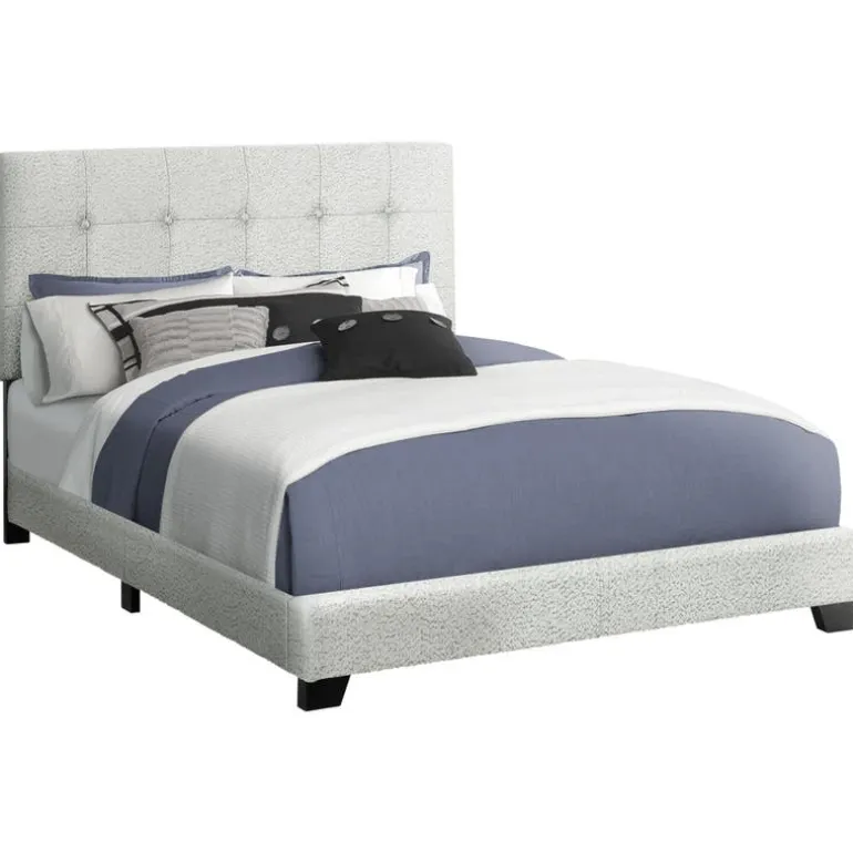 Queen Fabric Bed with Headboard (60") - Monarch