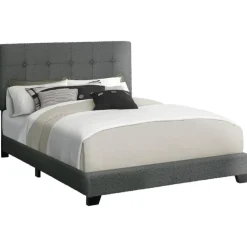 Queen Fabric Bed with Headboard (60") - Monarch