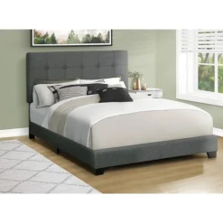 Queen Fabric Bed with Headboard (60") - Monarch