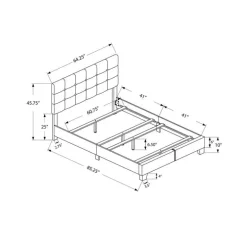 Queen Fabric Bed with Headboard (60