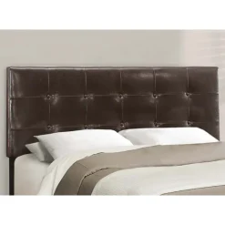 Queen Leather-Look Bed with Headboard (60") - Monarch