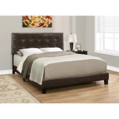 Queen Leather-Look Bed with Headboard (60