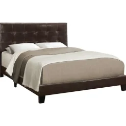 Queen Leather-Look Bed with Headboard (60