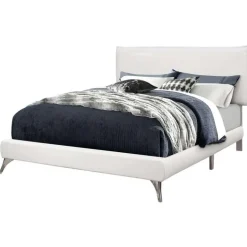 Queen Leather-Look Bed with Headboard (60") - Monarch
