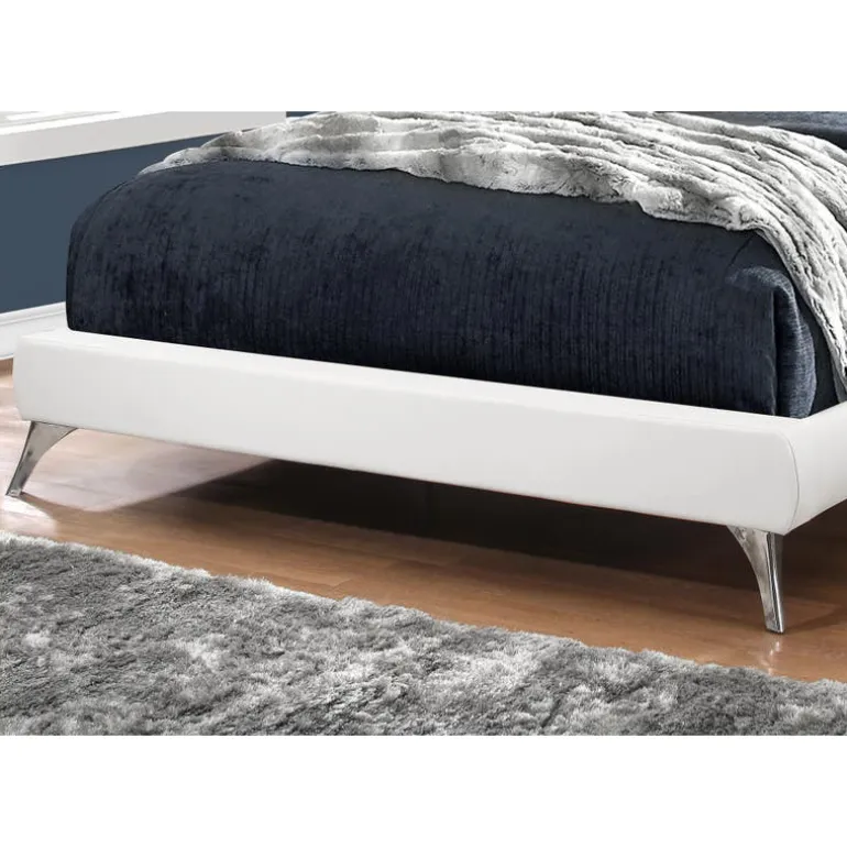 Queen Leather-Look Bed with Headboard (60") - Monarch