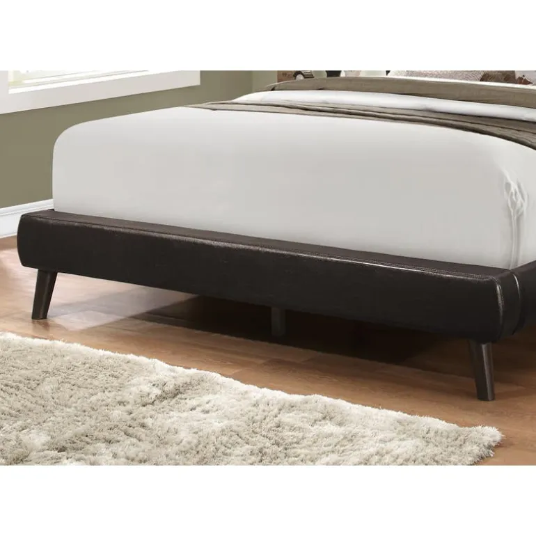 Queen Leather-Look Bed with Headboard (60") - Monarch