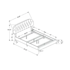 Queen Leather-Look Bed with Headboard (60