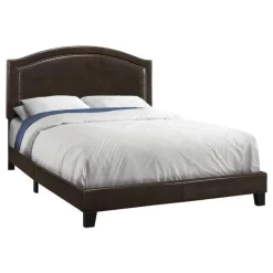 Queen Leather-Look Bed with Headboard (60