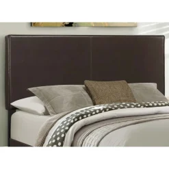 Queen Leather-Look Bed with Headboard (60") - Monarch