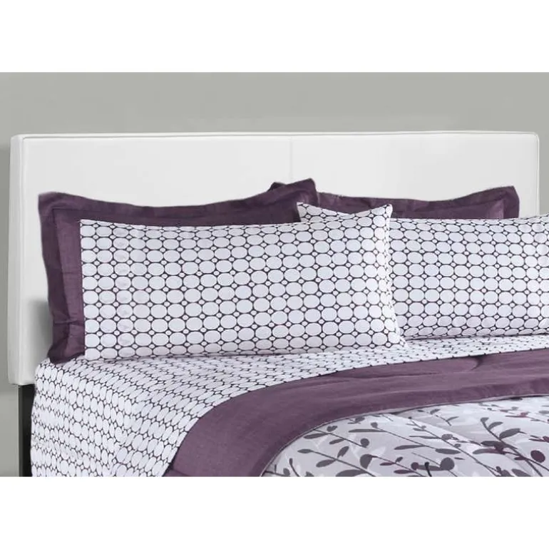 Queen Leather-Look Bed with Headboard (60") - Monarch