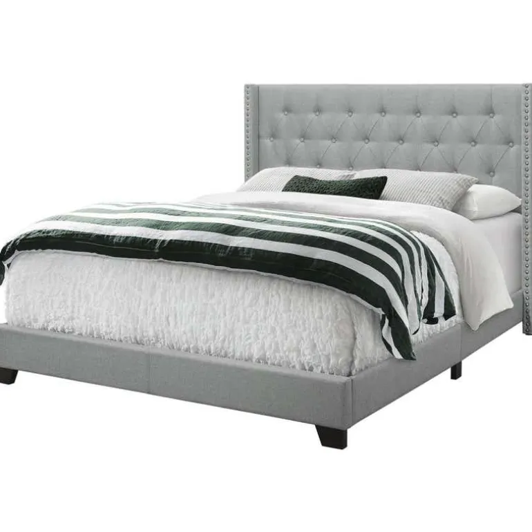 Queen Linen Bed with Headboard (60") - Monarch