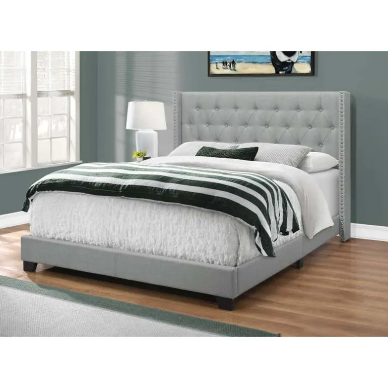 Queen Linen Bed with Headboard (60") - Monarch