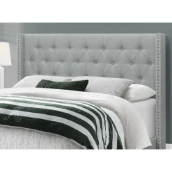 Queen Linen Bed with Headboard (60