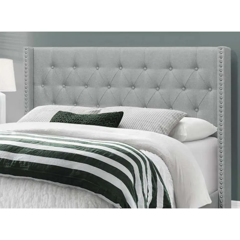 Queen Linen Bed with Headboard (60") - Monarch
