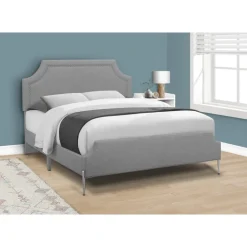 Queen Linen Bed with Headboard (60