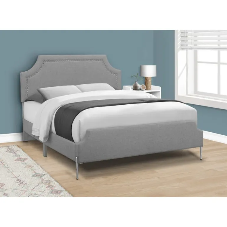 Queen Linen Bed with Headboard (60") - Monarch