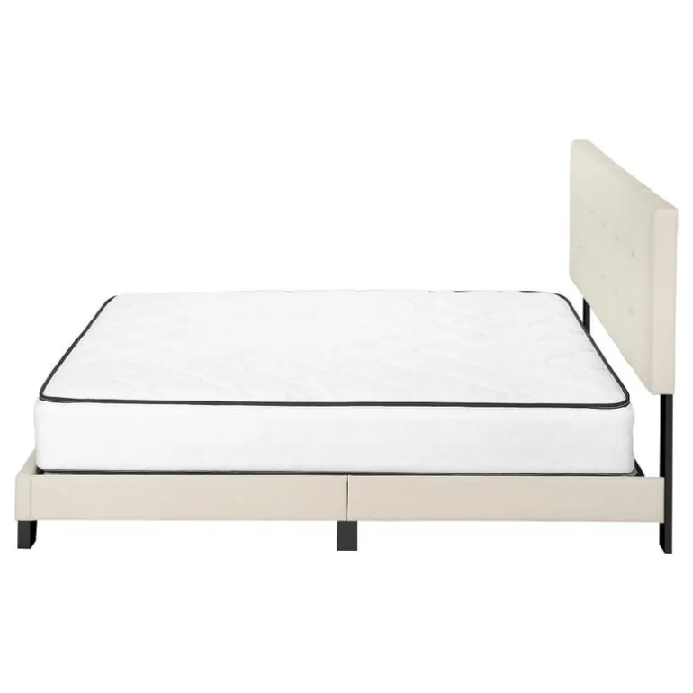 Queen Linen Bed with Headboard (60") - Monarch