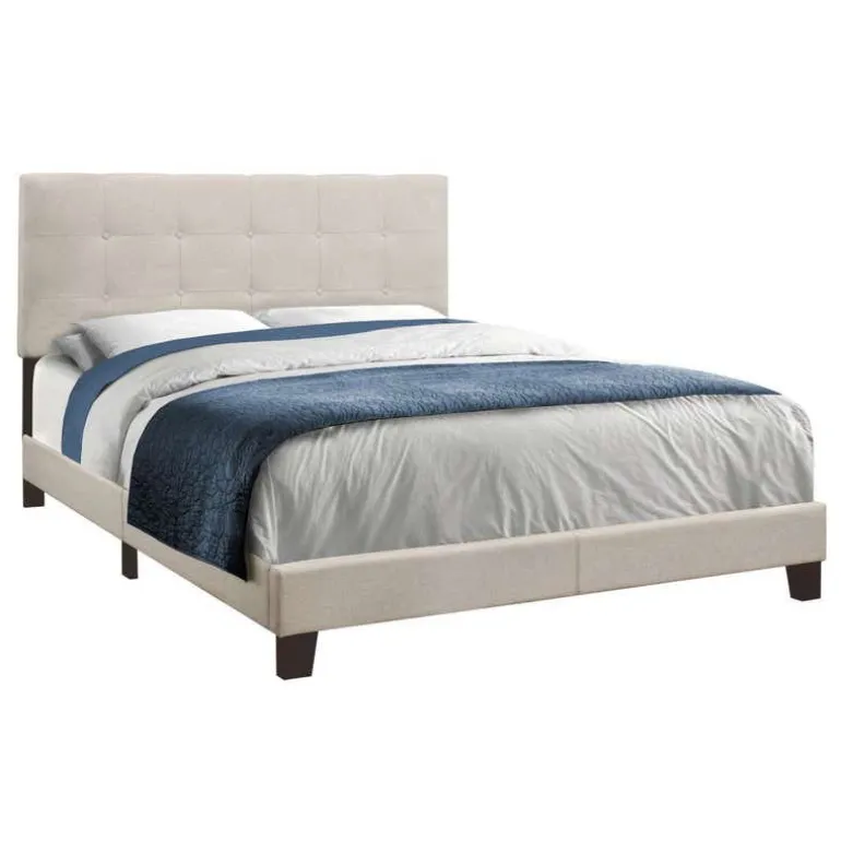 Queen Linen Bed with Headboard (60") - Monarch