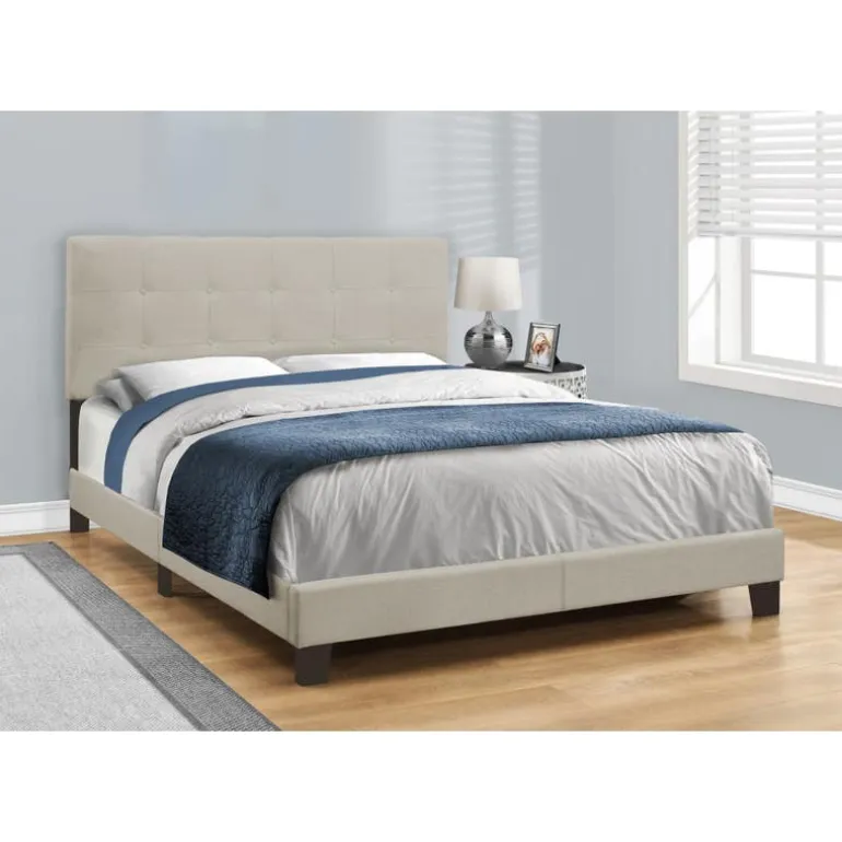 Queen Linen Bed with Headboard (60") - Monarch