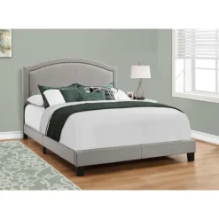 Queen Linen Bed with Headboard (60