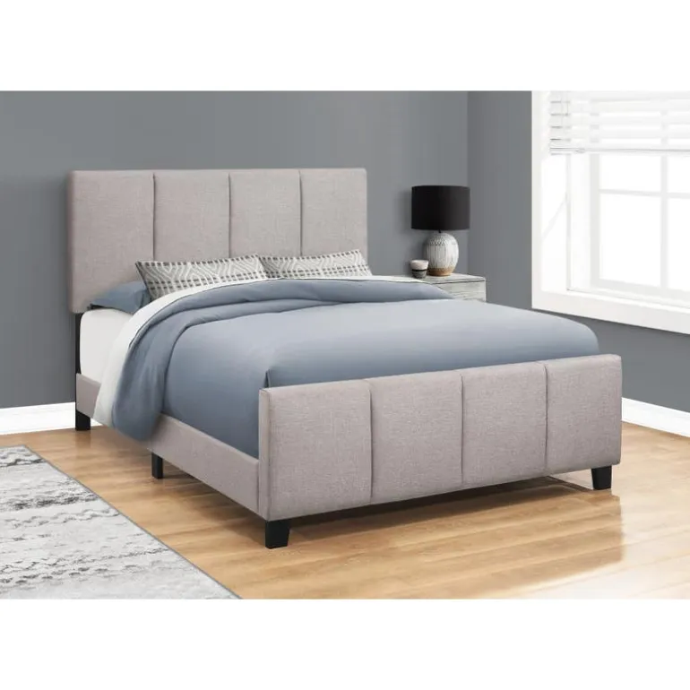 Queen Linen Bed with Headboard (60") - Monarch