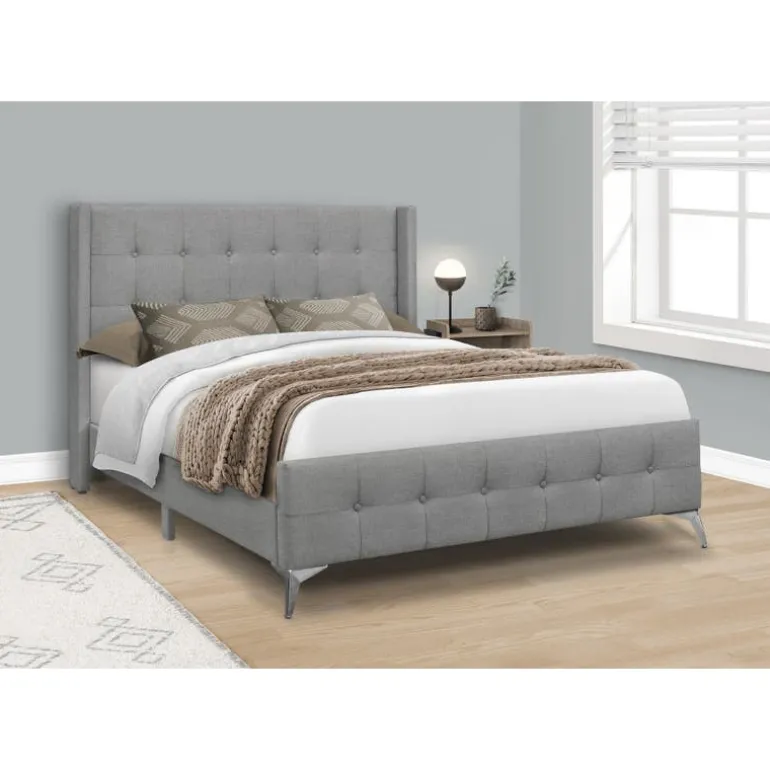 Queen Linen Bed with Headboard (60") - Monarch