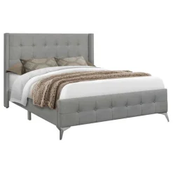 Queen Linen Bed with Headboard (60