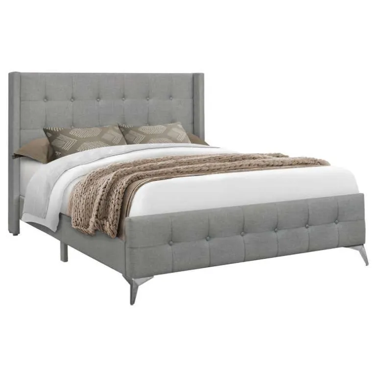 Queen Linen Bed with Headboard (60") - Monarch