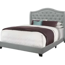 Queen Linen Bed with Headboard (60