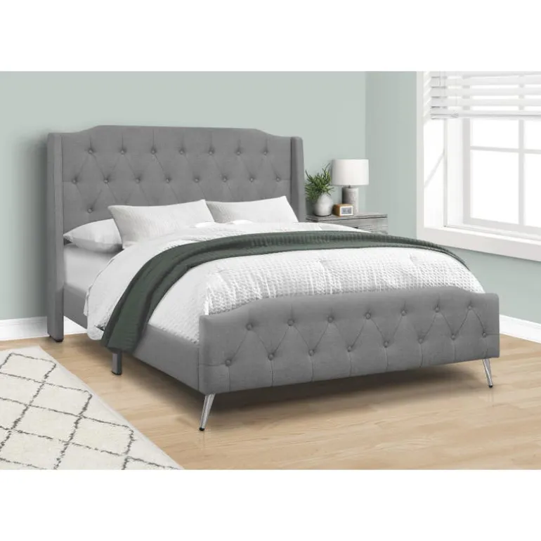 Queen Linen Bed with Headboard (60") - Monarch