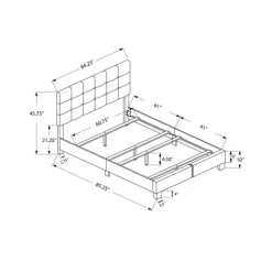 Queen Linen Bed with Headboard (60") - Monarch