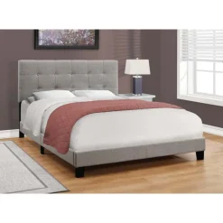 Queen Linen Bed with Headboard (60