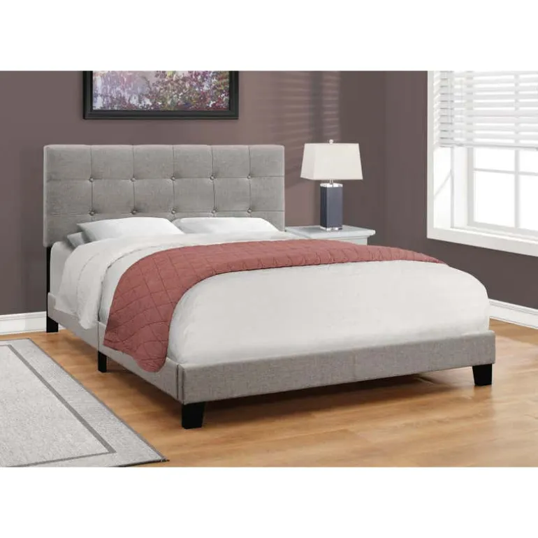 Queen Linen Bed with Headboard (60") - Monarch