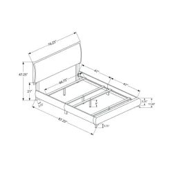 Queen Linen Bed with Headboard (60") - Monarch